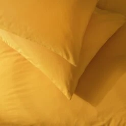 Habitat Stonewashed Cotton Plain Mustard Bedding Set -Double -Trend Furniture 9189252 R Z004C