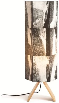 Habitat Whiteleaf Printed Column Floor Lamp - Black & White -Trend Furniture 9201910 R Z008A