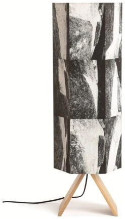 Habitat Whiteleaf Printed Column Floor Lamp - Black & White -Trend Furniture 9201910 R Z009A