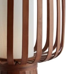 Habitat Achille Bamboo Table Lamp - Walnut & White -Trend Furniture 9202414 R Z002A