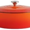 Habitat 4.7 Litre Cast Iron Oval Casserole Dish - Orange -Trend Furniture 9212363 R Z001A