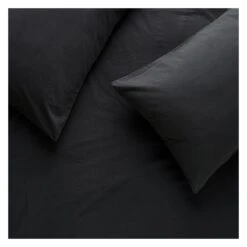 Habitat Washed Plain Charcoal Fitted Sheet - Double -Trend Furniture 9230280 R Z002A