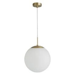 Habitat Boyd Glass & Metal Pendant Light - Brass -Trend Furniture 9308301 R Z001C