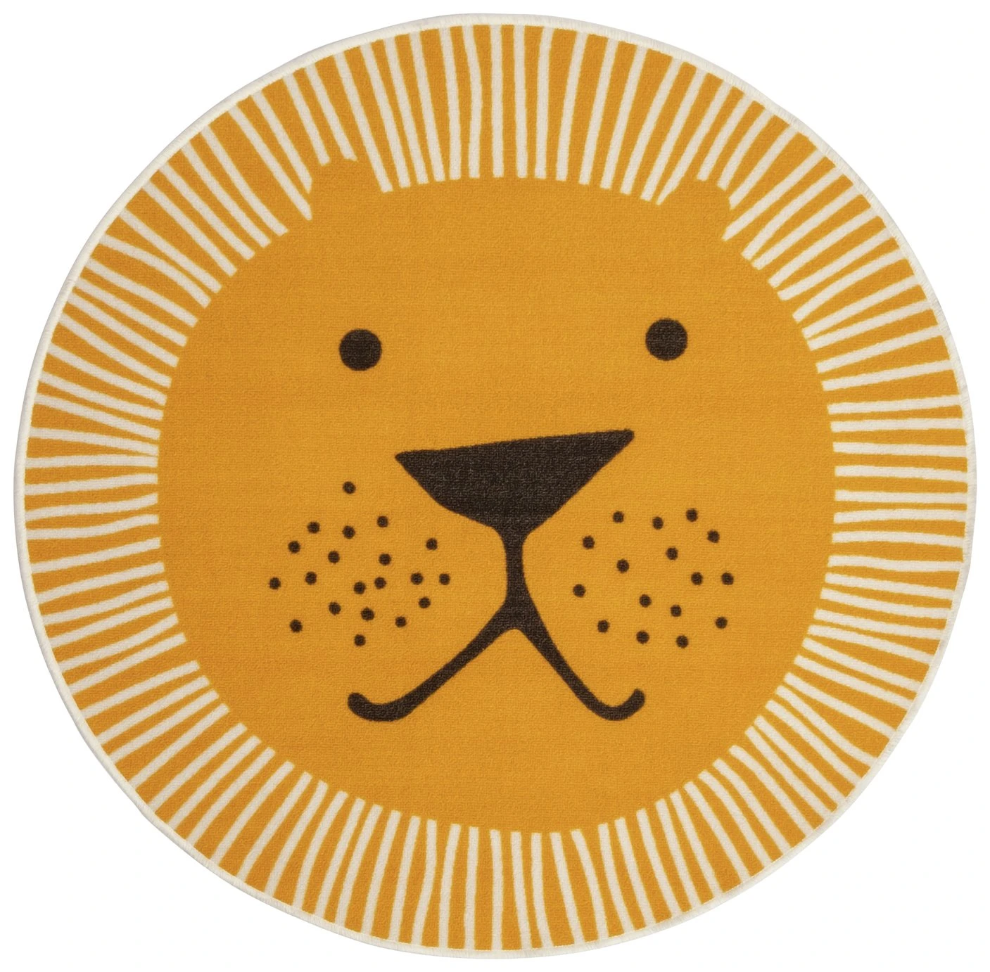 Habitat Kids Lion Face Circle Rug - Yellow - 100x100cm 3 Habitat Kids Lion Face Circle Rug - Yellow - 100x100cm