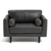 Habitat Jackson Leather Cuddle Chair - Grey 1 Habitat Jackson Leather Cuddle Chair - Grey -Trend Furniture 9338113 R Z001A