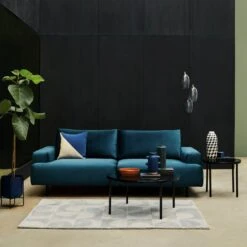 Habitat Julien Velvet 2 Seater Sofa - Grey -Trend Furniture 9359989 R Z002C