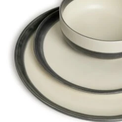 Habitat Stripe 12 Piece Stoneware Dinner Set - Multicoloured -Trend Furniture 9360992 R Z005A