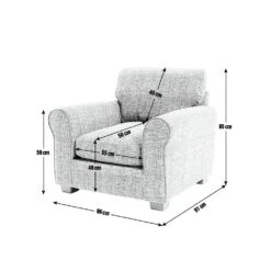 Habitat Lisbon Fabric Armchair - Charcoal -Trend Furniture 9362897 R E001