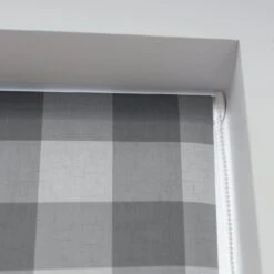Habitat Block Check Blackout Roller Blind - 3ft - Grey -Trend Furniture 9372746 R Z002C
