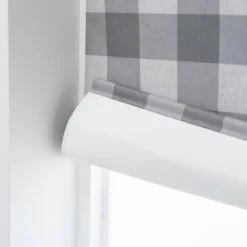 Habitat Block Check Blackout Roller Blind - 3ft - Grey -Trend Furniture 9372746 R Z003C