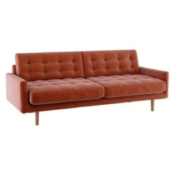 Habitat Fenner Velvet 3 Seater Sofa - Orange -Trend Furniture 9374232 R Z002A