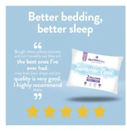 Slumberdown Summer Cool Medium Support Pillow - 2 Pack -Trend Furniture 9378757 R Z003A