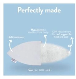 Slumberdown Summer Cool Medium Support Pillow - 2 Pack -Trend Furniture 9378757 R Z006A