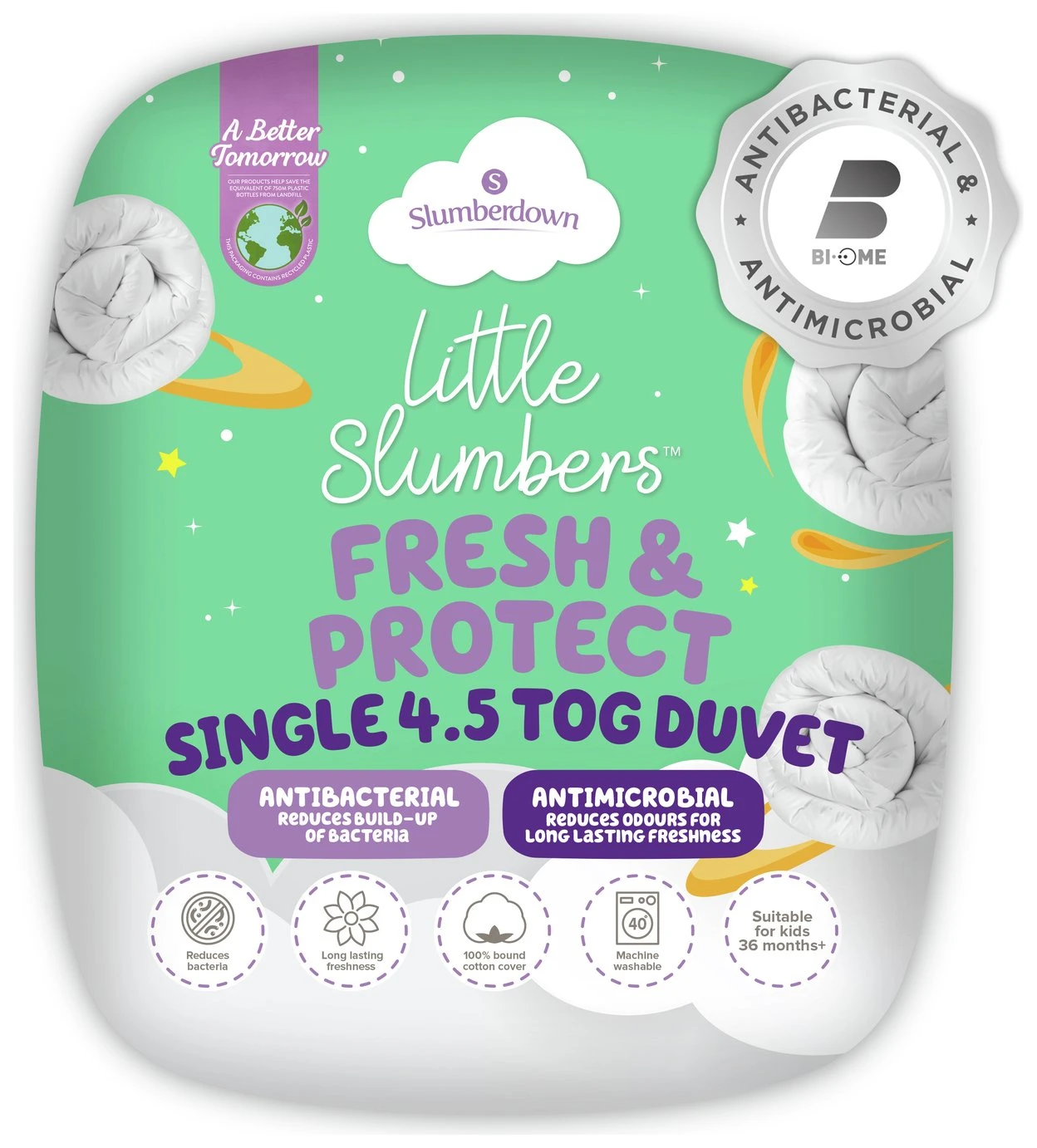 Slumberdown Anti Bacterial 4.5 Tog Kids Duvet - Single 3 Slumberdown Anti Bacterial 4.5 Tog Kids Duvet - Single