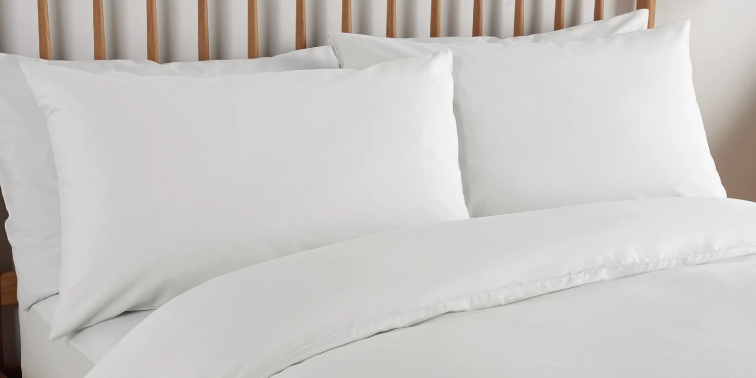Habitat Cool Tencel Cotton Plain White Bedding Set - Single 6 Habitat Cool Tencel Cotton Plain White Bedding Set - Single - Image 4