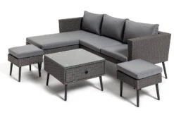 Habitat 5 Seater Rattan Effect Garden Corner Sofa Set - Grey