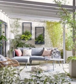 Habitat 5 Seater Rattan Effect Garden Corner Sofa Set - Grey -Trend Furniture 9397673 R Z017C