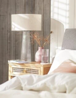 Habitat Le Marais Ribbed Glass Table Lamp Base Only - Clear -Trend Furniture 9404968 R Z002C