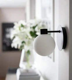 Habitat Salarino Opal Glass Bathroom Wall Light - Black -Trend Furniture 9404999 R Z002C