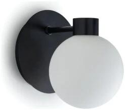Habitat Salarino Opal Glass Bathroom Wall Light - Black -Trend Furniture 9404999 R Z004A