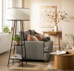 Habitat Thasia Floor Lamp - Black And White -Trend Furniture 9405730 R Z002C