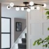 Habitat Alonso 9 Light Flush To Ceiling Light -Black & White -Trend Furniture 9405998 R Z001A