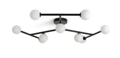 Habitat Alonso 9 Light Flush To Ceiling Light -Black & White -Trend Furniture 9405998 R Z001C