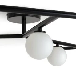 Habitat Alonso 9 Light Flush To Ceiling Light -Black & White -Trend Furniture 9405998 R Z002A