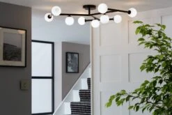 Habitat Alonso 9 Light Flush To Ceiling Light -Black & White -Trend Furniture 9405998 R Z002C