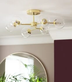 Habitat Molecular 6 Light Metal Flush Ceiling Light - Brass 13 Habitat Molecular 6 Light Metal Flush Ceiling Light - Brass -Trend Furniture 9409406 R Z002C