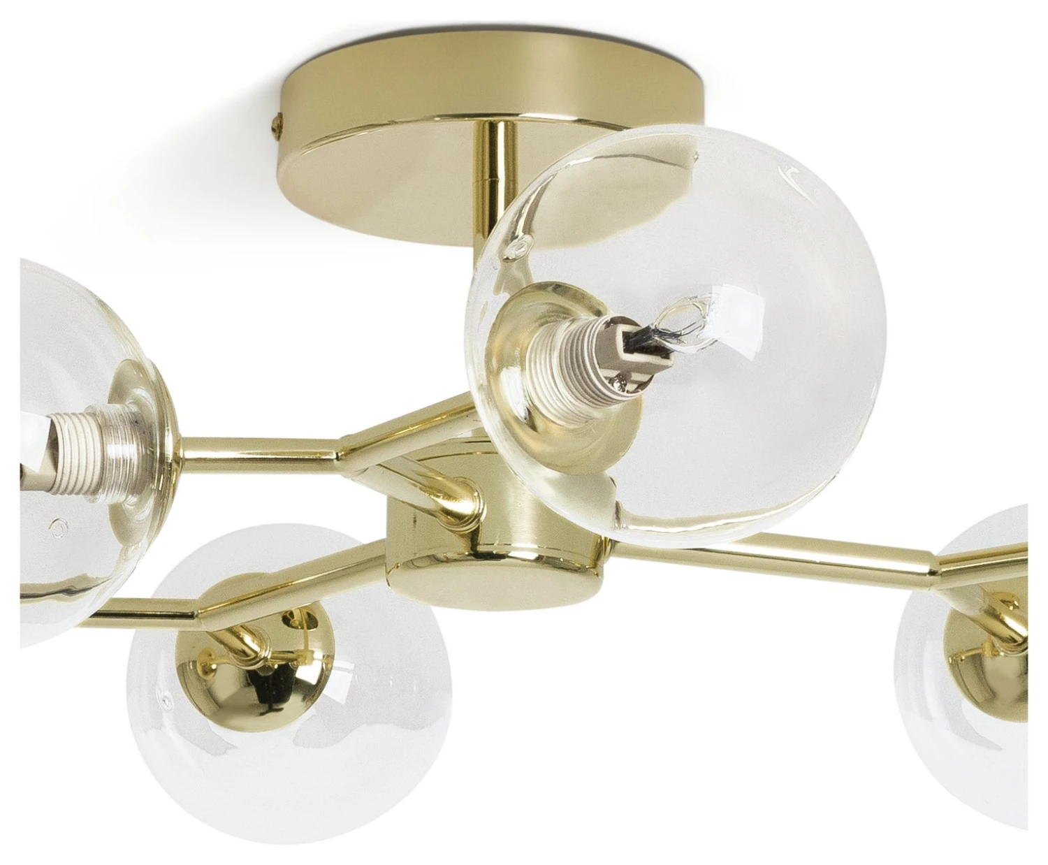 Habitat Molecular 6 Light Metal Flush Ceiling Light - Brass 7 Habitat Molecular 6 Light Metal Flush Ceiling Light - Brass - Image 5