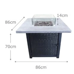 Teamson Home HF34501BA UK Gas Fire Pit With Cover -Trend Furniture 9410206 R Z003A