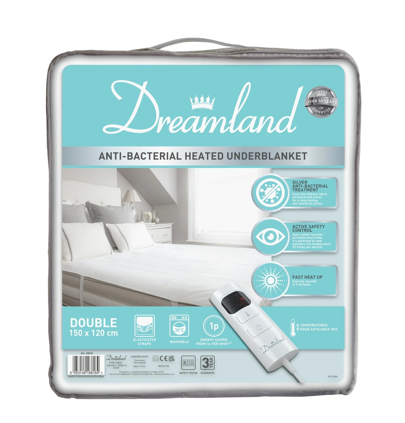 Dreamland Antibacterial Heated Underblanket - Double 3 Dreamland Antibacterial Heated Underblanket - Double
