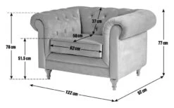 Habitat Chesterfield Velvet Armchair - Green -Trend Furniture 9449325 20 1