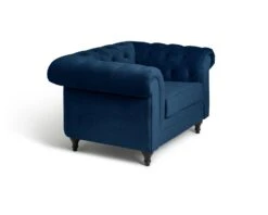 Habitat Chesterfield Velvet Armchair - Blue -Trend Furniture 9449325 R Z004A
