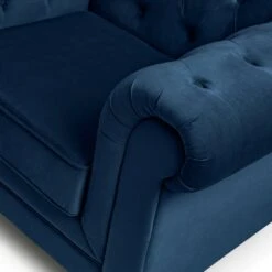 Habitat Chesterfield Velvet Armchair - Blue -Trend Furniture 9449325 R Z006A