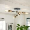 Habitat Tay 4 Light Flush To Ceiling Light - Grey & Brass -Trend Furniture 9467644 R Z001A