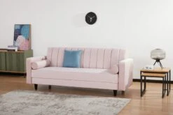 Habitat Preston Clic Clac Velvet Sofa Bed - Pink -Trend Furniture 9478255 R Z004C