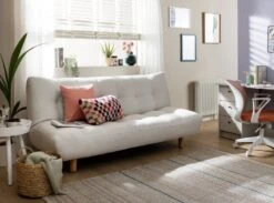 Habitat Kota 3 Seater Boucle Clic Clac Sofa Bed - Cream -Trend Furniture 9480377 R Z002C