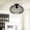 Habitat Tumba Mesh Flush To Ceiling Light - Black -Trend Furniture 9481156 R Z001A