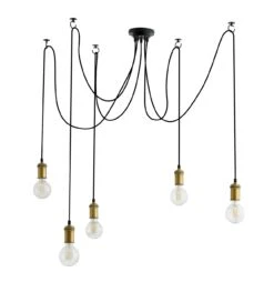 Habitat Nyos Spider 5 Light Chandelier - Black & Brass -Trend Furniture 9483570 R Z001C