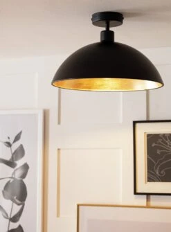 Habitat Yuno Leaf Flush To Ceiling Light - Black And Gold -Trend Furniture 9487521 R Z002C