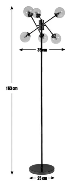 Habitat Glam 6 Light Glass Floor Lamp – Gold -Trend Furniture 9487916 R E001