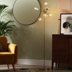 Habitat Glam 6 Light Glass Floor Lamp – Gold -Trend Furniture 9487916 R Z002C