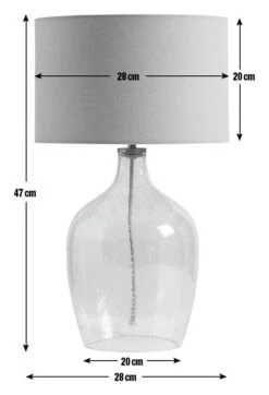 Habitat Abas Glass Table Lamp - Clear & Cream -Trend Furniture 9489732 R E001