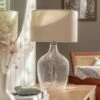 Habitat Abas Glass Table Lamp - Clear & Cream -Trend Furniture 9489732 R Z001A