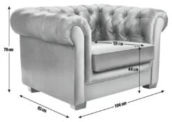 Habitat Chesterfield Velvet Armchair - Green -Trend Furniture 9491641 R E001