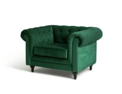 Habitat Chesterfield Velvet Armchair - Green -Trend Furniture 9491641 R Z002A