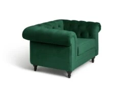 Habitat Chesterfield Velvet Armchair - Green -Trend Furniture 9491641 R Z004A