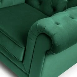 Habitat Chesterfield Velvet Armchair - Green -Trend Furniture 9491641 R Z006A